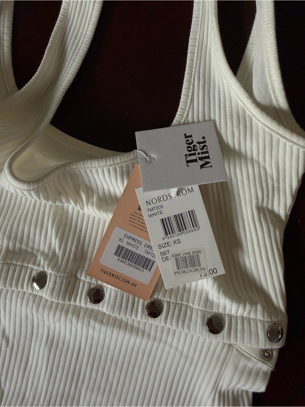 NWT Tiger Mist Ribbed Snap-Trim Dress/Set - Picture 3 of 5